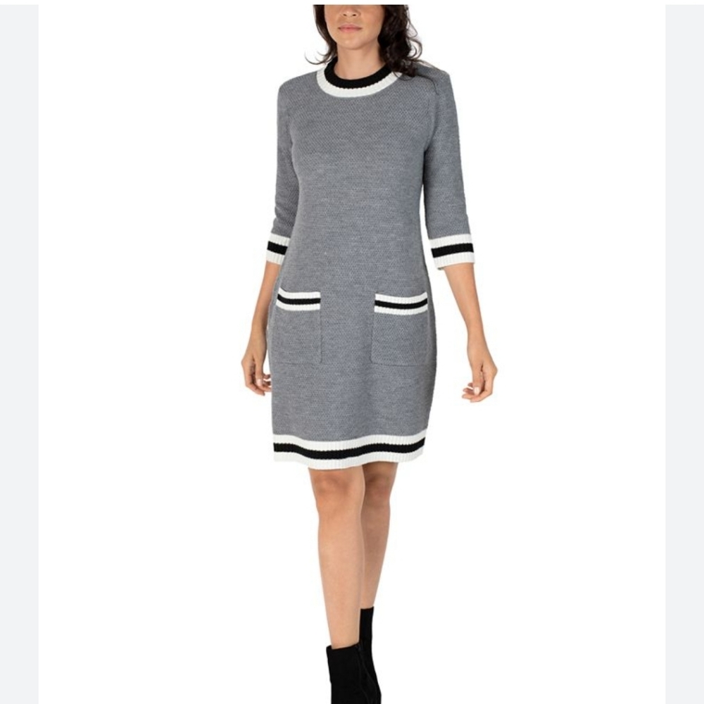 SIGNATURE by Robbie Bee Knitted Above the Knee Sweater Dress SM BNWT $106